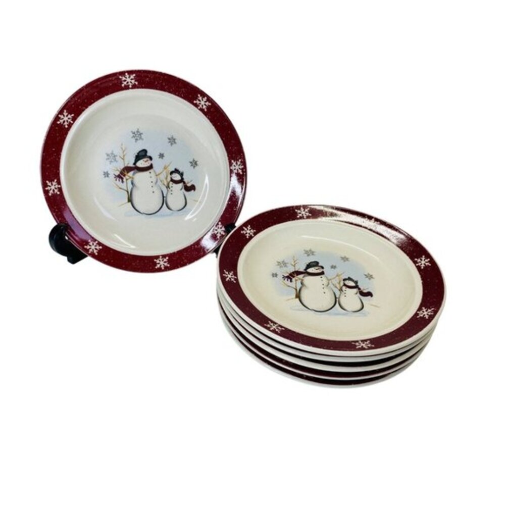 6 Royal Seasons Snowman Snowflake Christmas Plates